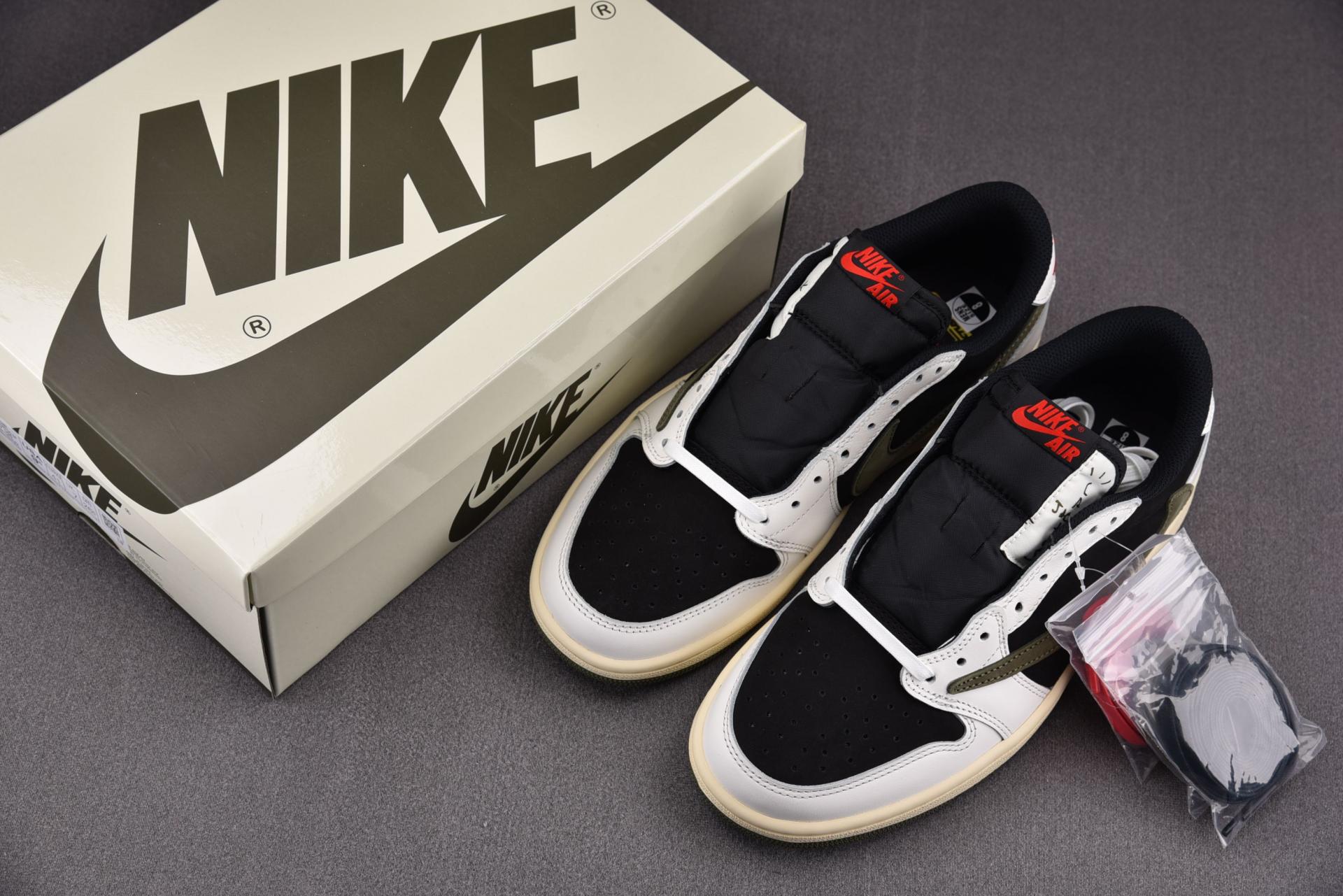 [PK] 2023 NEW 트래비스 스캇 x 에어 조던 1 로우 OG 올리브 (DZ4137-106) 스캇 레플리카