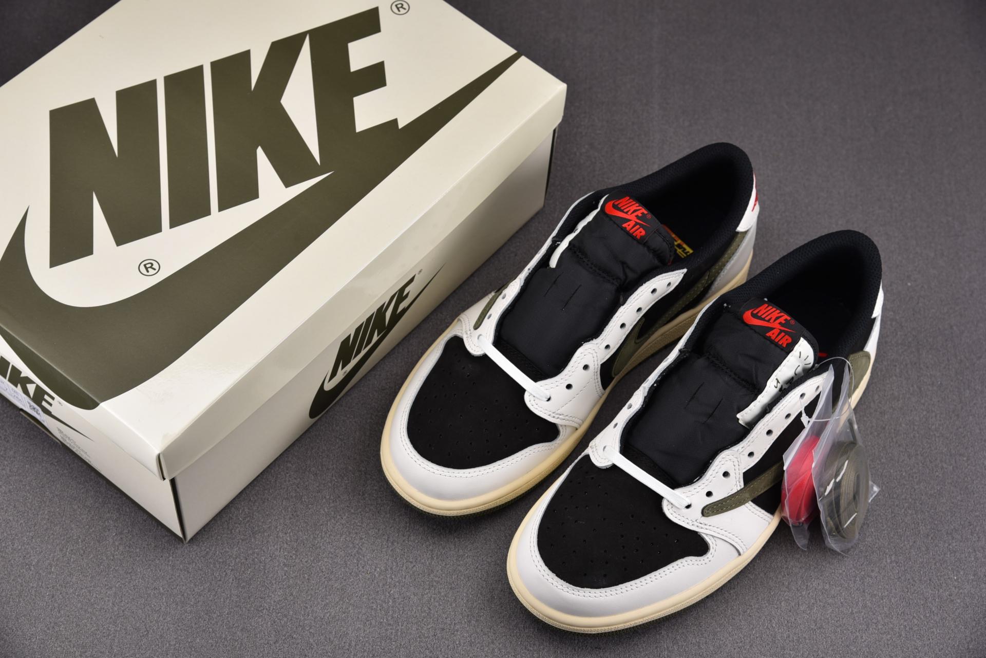 [LJR] 2023 NEW 트래비스 스캇 x 에어 조던 1 로우 OG 올리브 (DZ4137-106) 스캇 레플리카