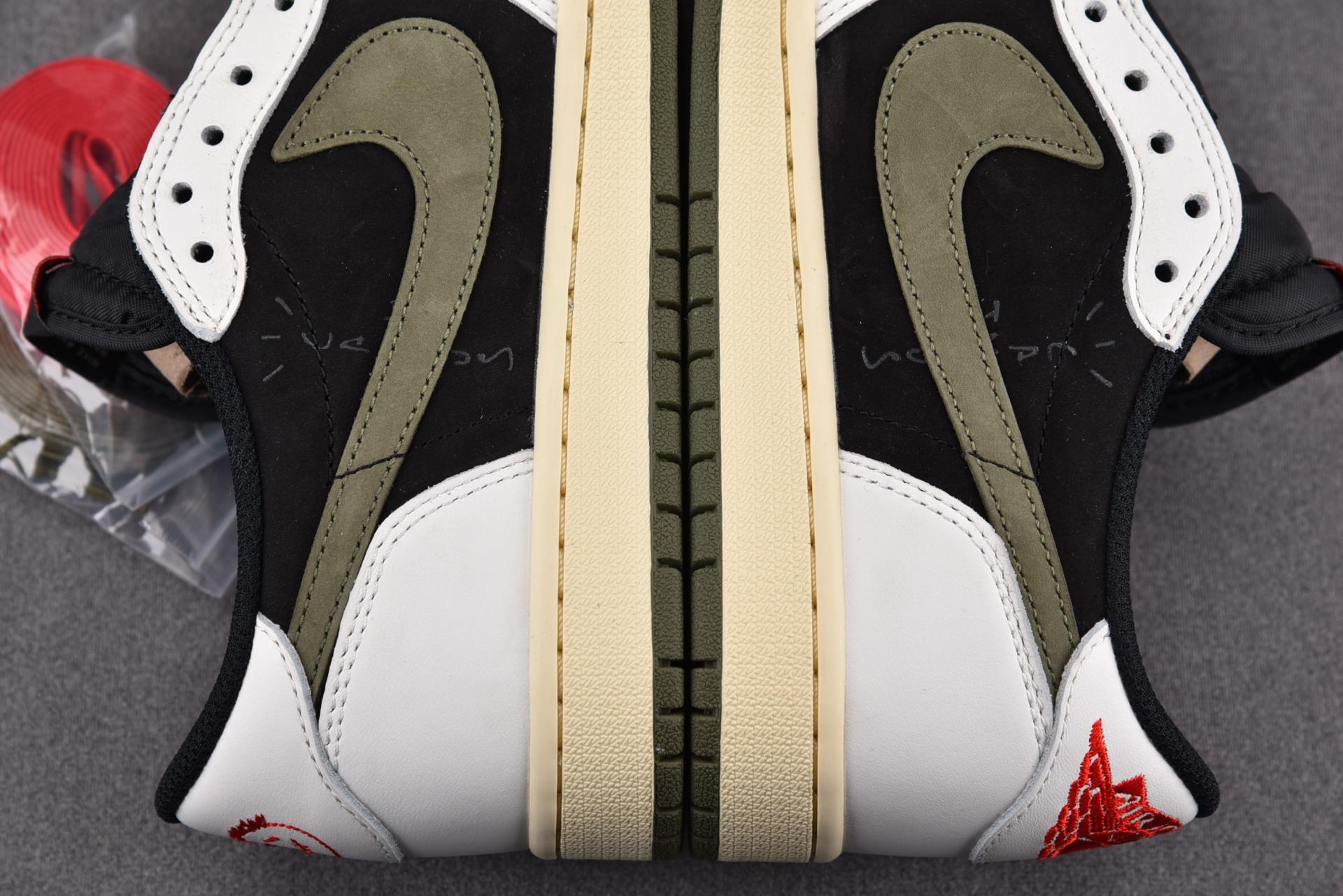 [LJR] 2023 NEW 트래비스 스캇 x 에어 조던 1 로우 OG 올리브 (DZ4137-106) 스캇 레플리카