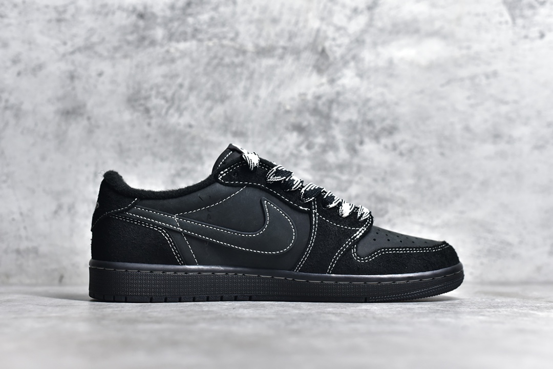 PK 조던 레플리카 트래비스 스캇 x 에어 조던 1 로우 OG 블랙 팬텀 레플리카