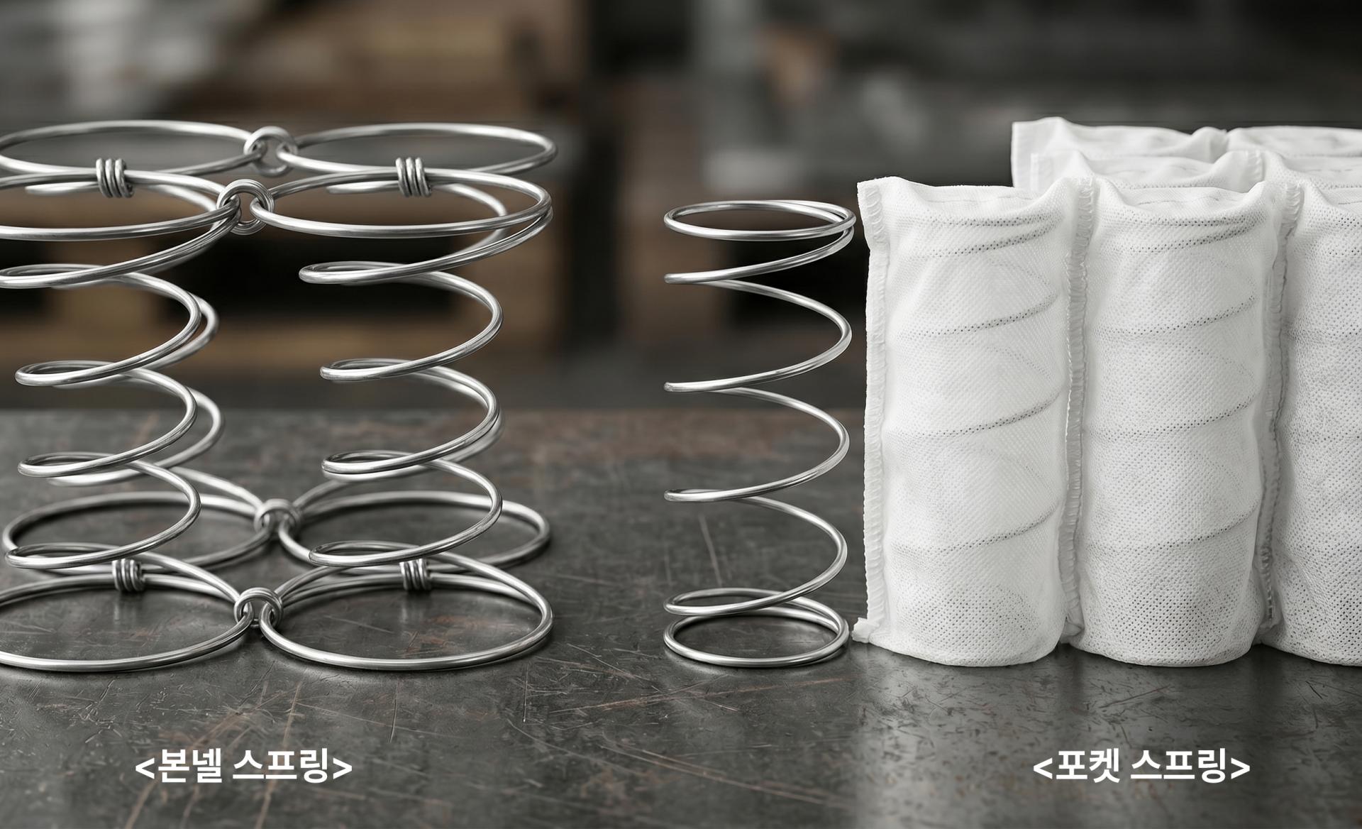 국내 수면 환경에 맞춘 본넬스프링과 포켓스프링 침대 매트리스 특징 및 차이점