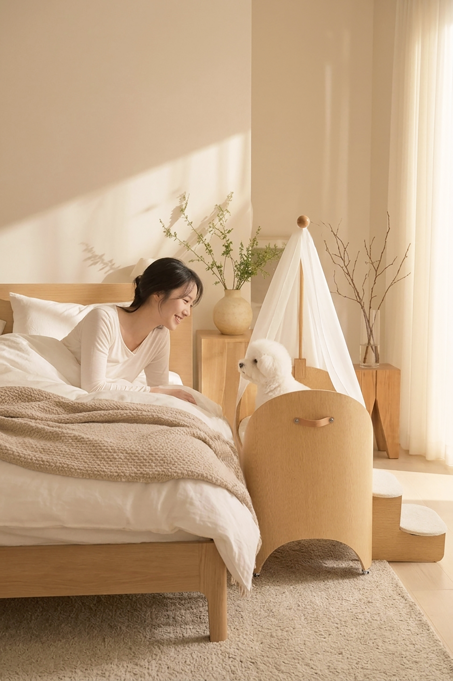 [ d.near × uno ] BOA bed I cream