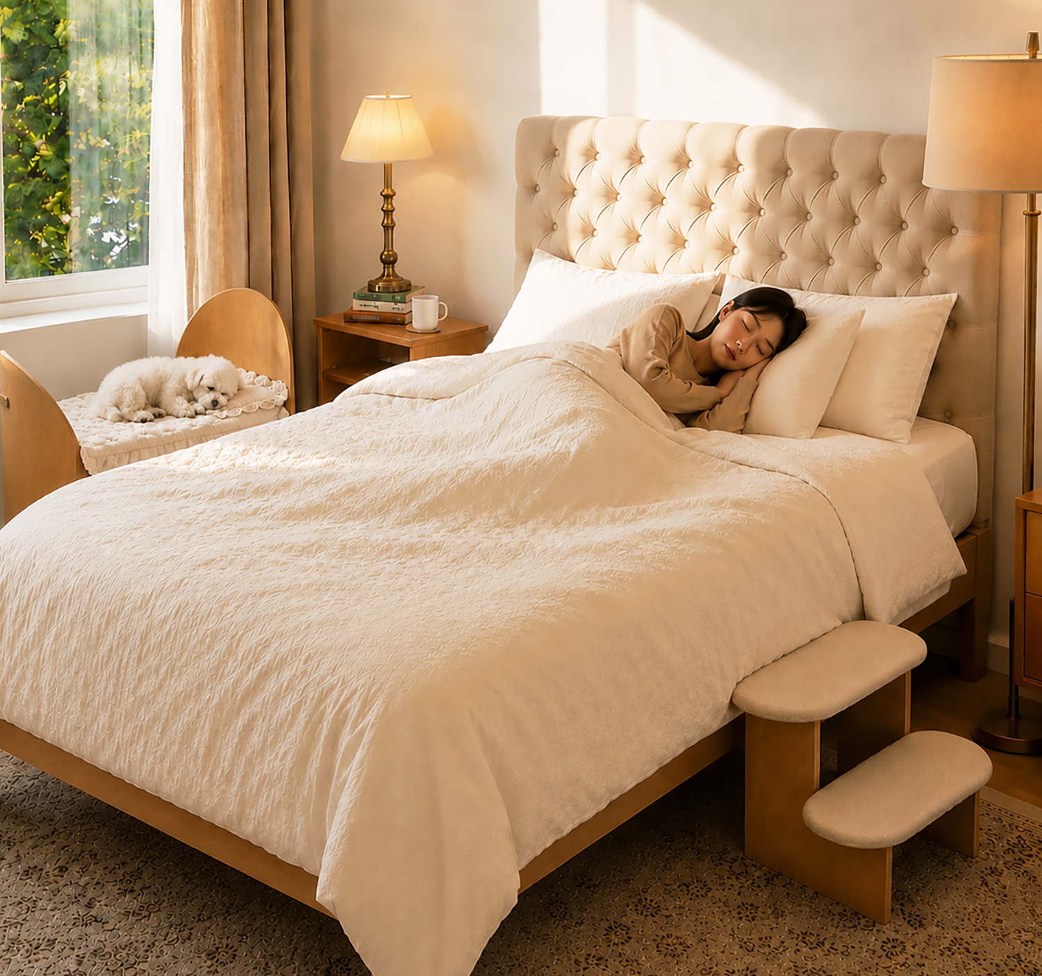 [ d.near × uno ] BOA bed I cream