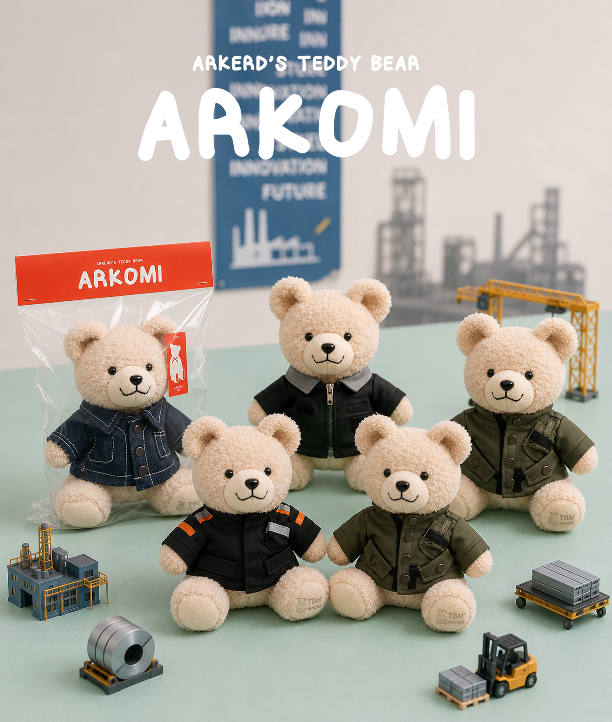 ARKERD X 테디베어 뮤지엄 한정판 콜라보 ARKOMI 인형