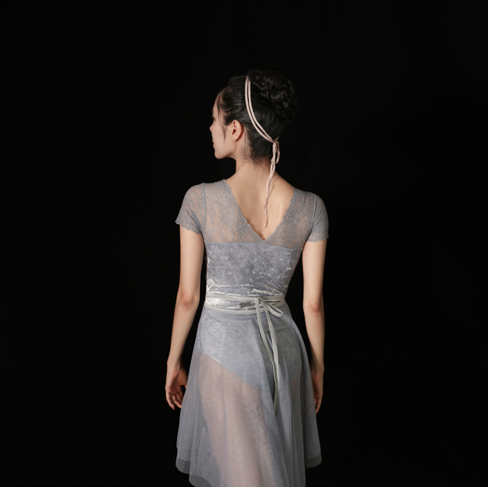 Clare Leotard velvet_더스티 블루 6