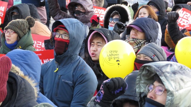 1월 14일 “공작정치 주범 및 재벌총구 구속” 제 12차 범국민행동의 날.ⓒ환경운동연합