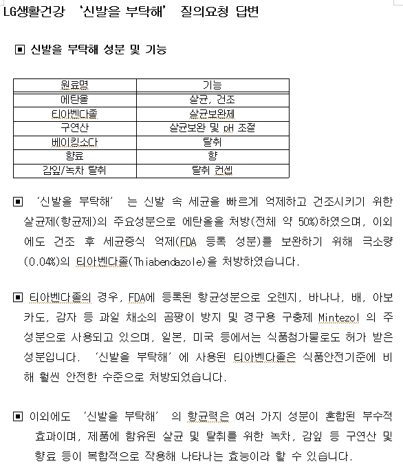 LG생활건강 회신