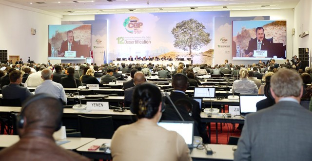 IISD Reporting Service_Veysel Eroğlu, COP 12 President, made his opening speech to the UNCCD COP 12 plenary