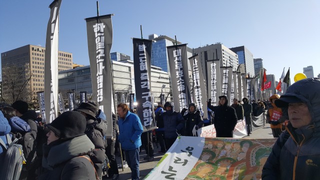 1월 14일 “공작정치 주범 및 재벌총구 구속” 제 12차 범국민행동의 날.정원스님 시민사회장 ⓒ환경운동연합