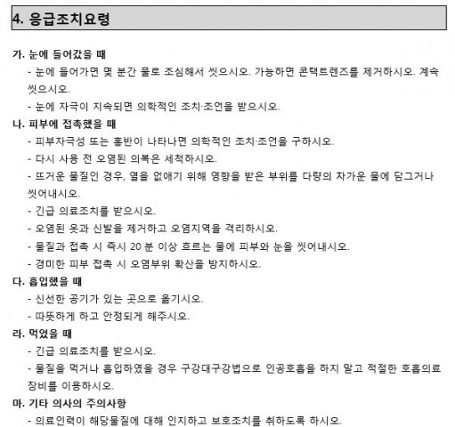 응급조치요령