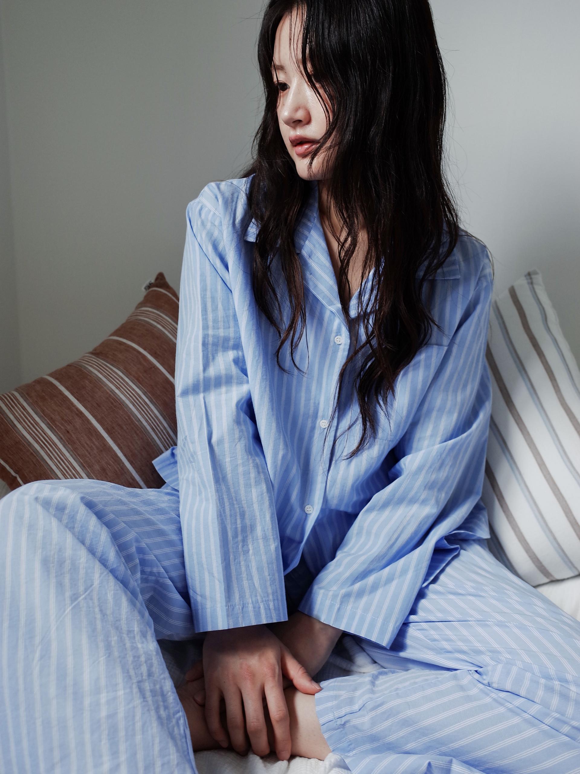 Blue Stripe Pajama Shirt