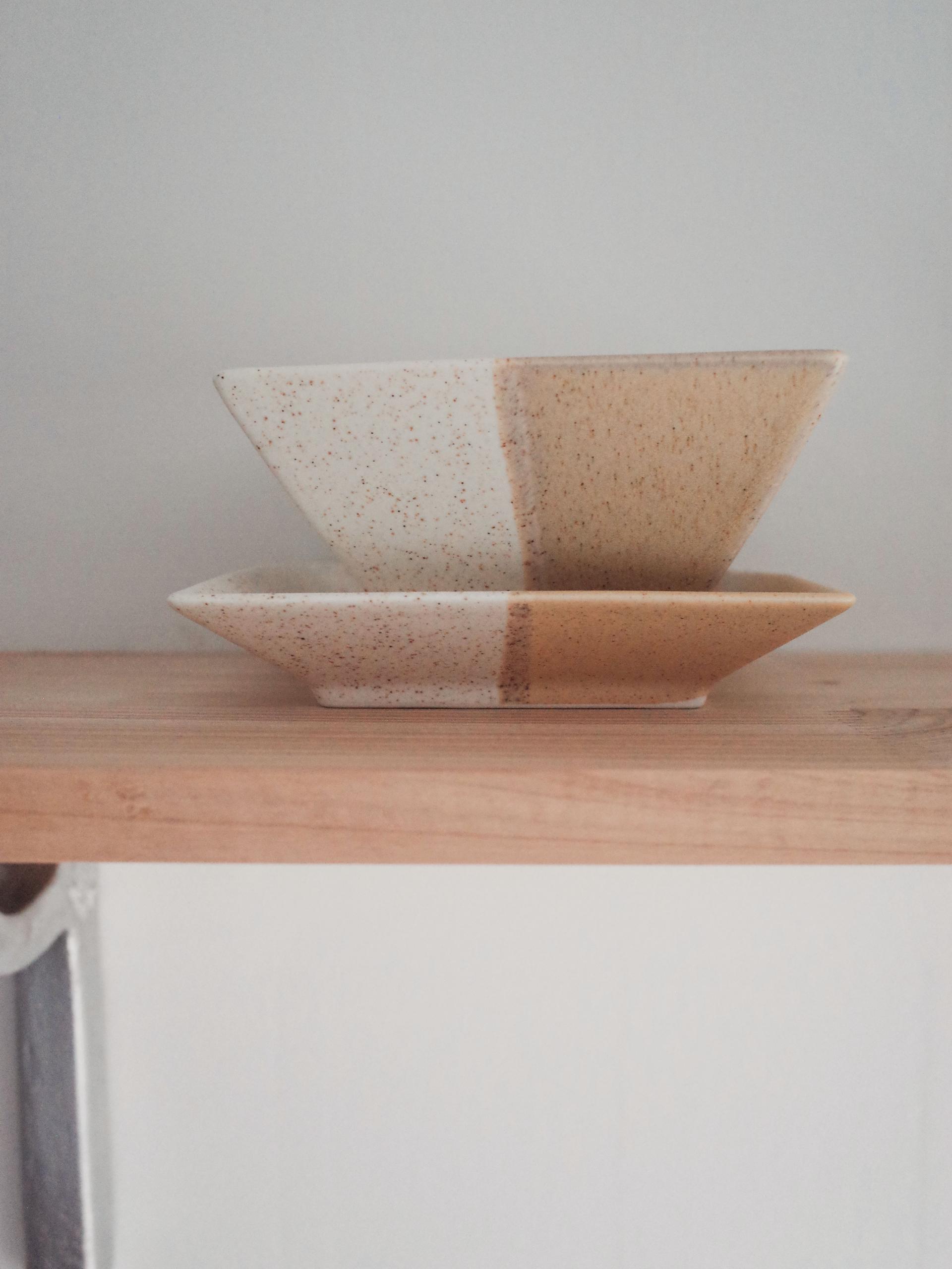 Layer Square Bowl - Beige