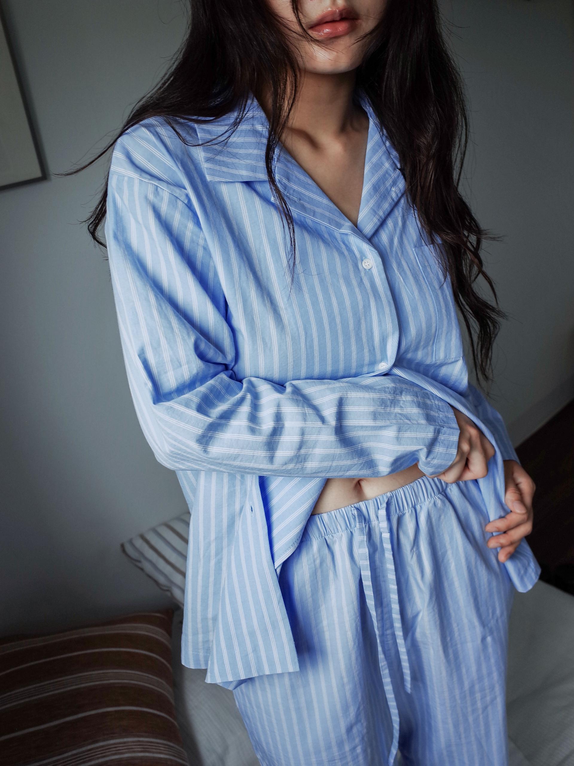 Blue Stripe Pajama Shirt