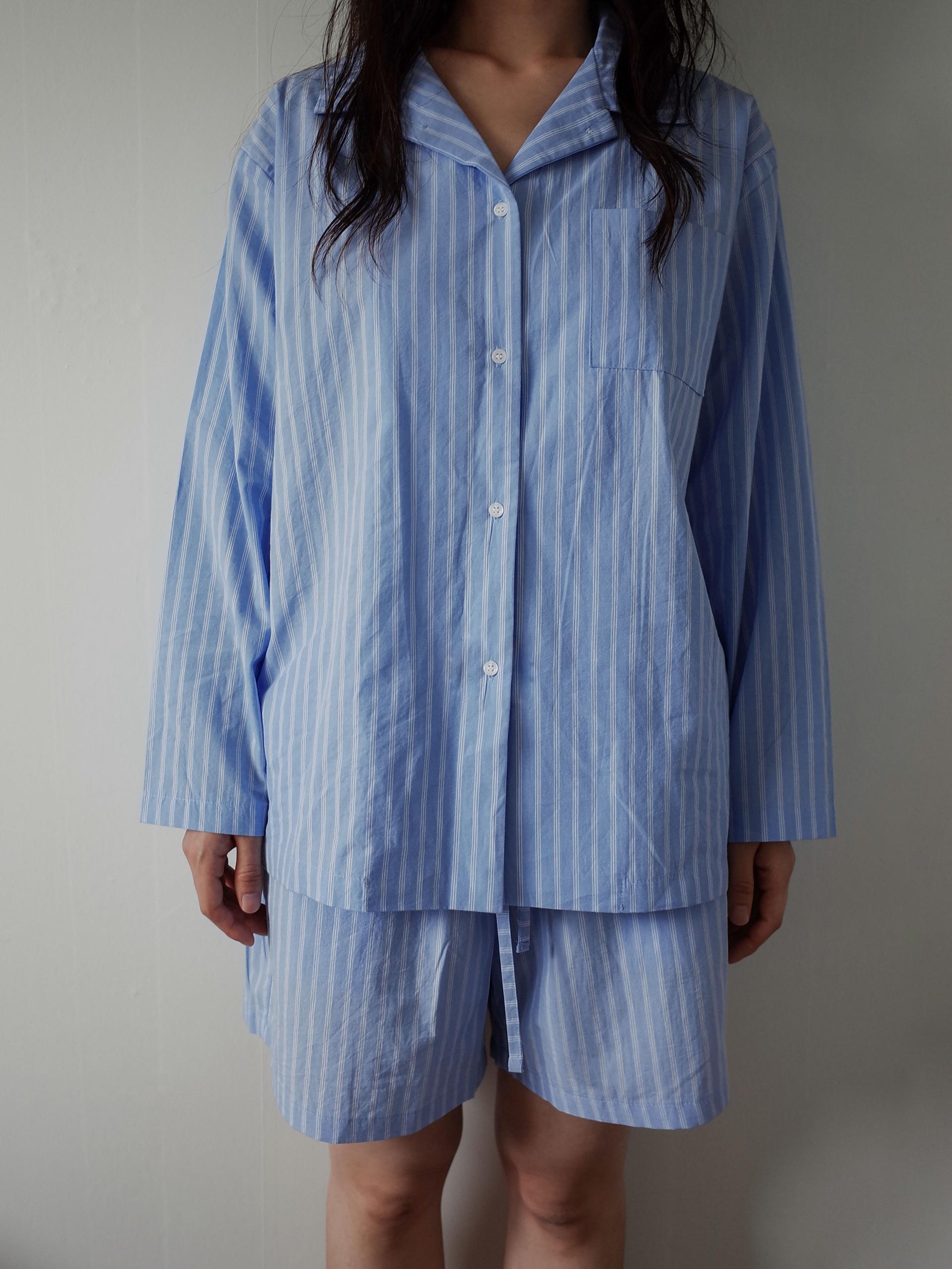Blue Stripe Pajama Shorts