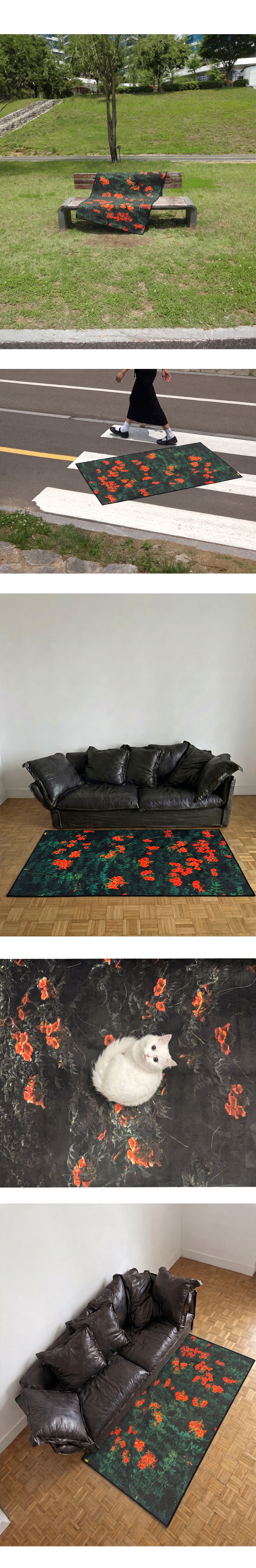 Sunset coral garden, landscape rug