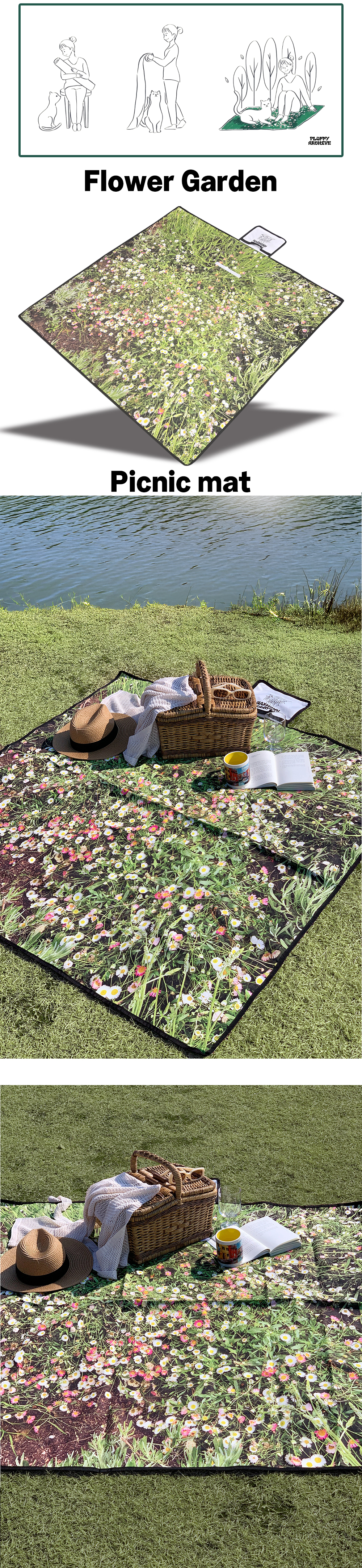 플러피아카이브X부끄시끄 Landscape Picnic mat