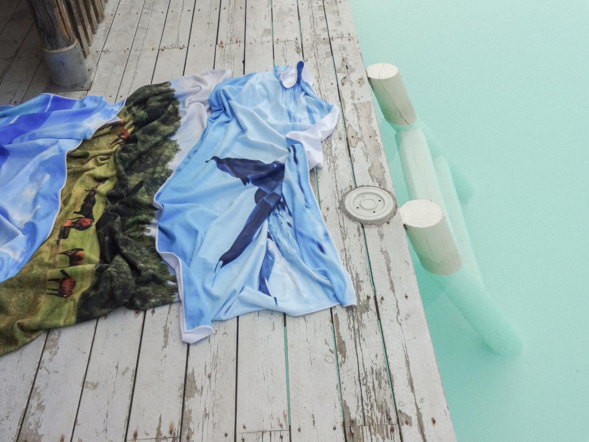 플러피아카이브X부끄시끄 Ocean waltz beach towel