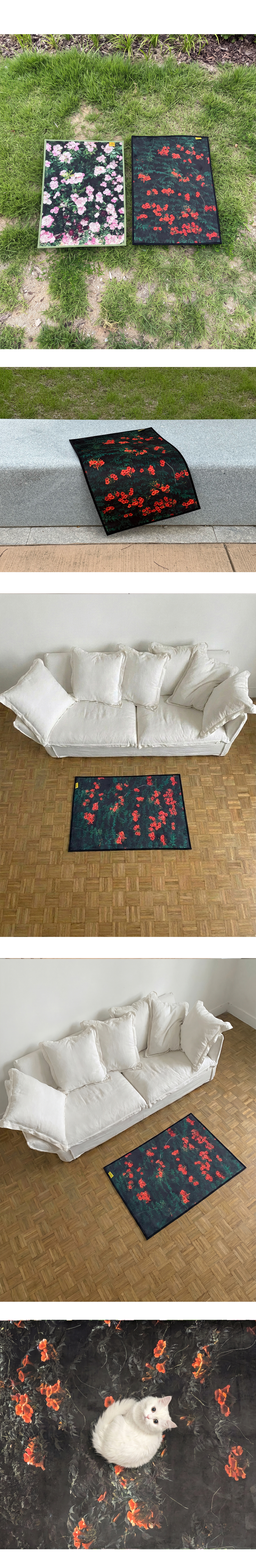 Sunset coral foot mat