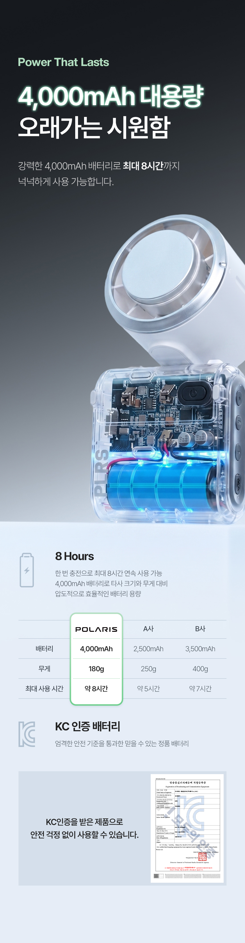 폴라리스 폴드에어 냉각 손선풍기