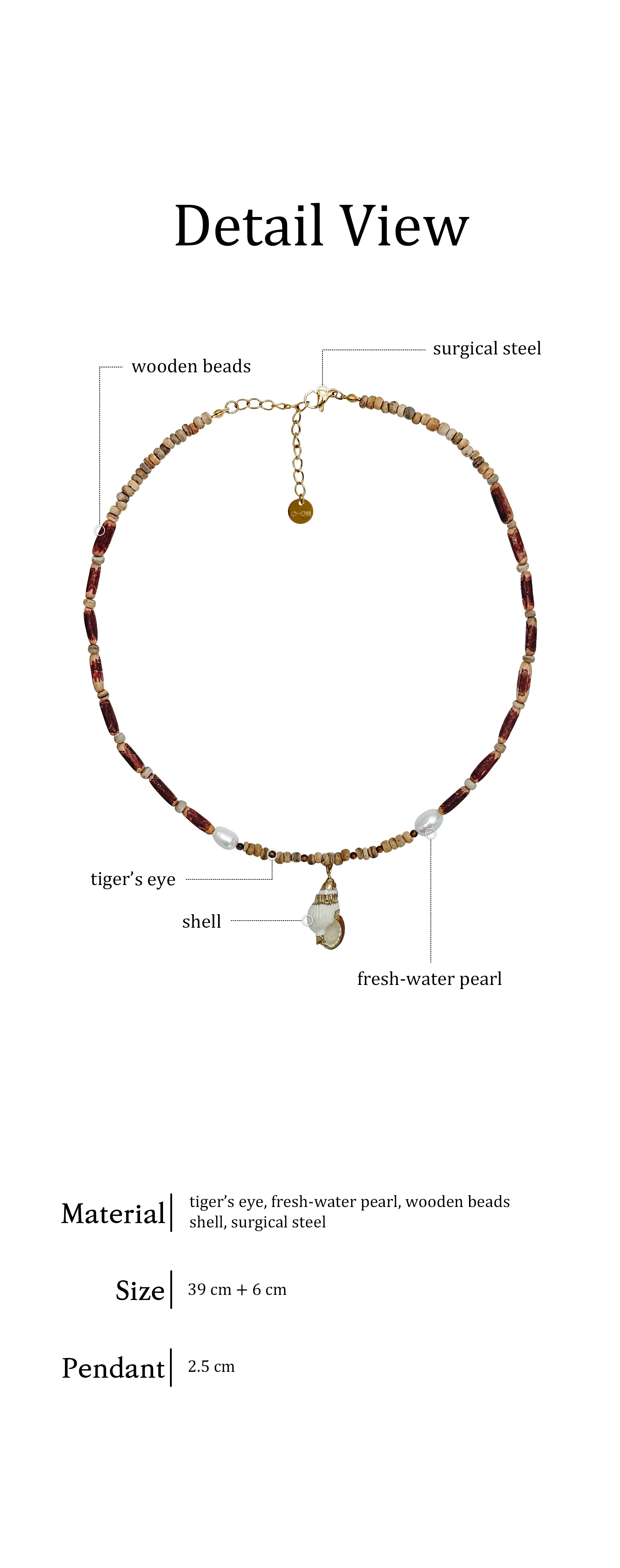오온 쉘 우디 목걸이 Shall Woody necklace