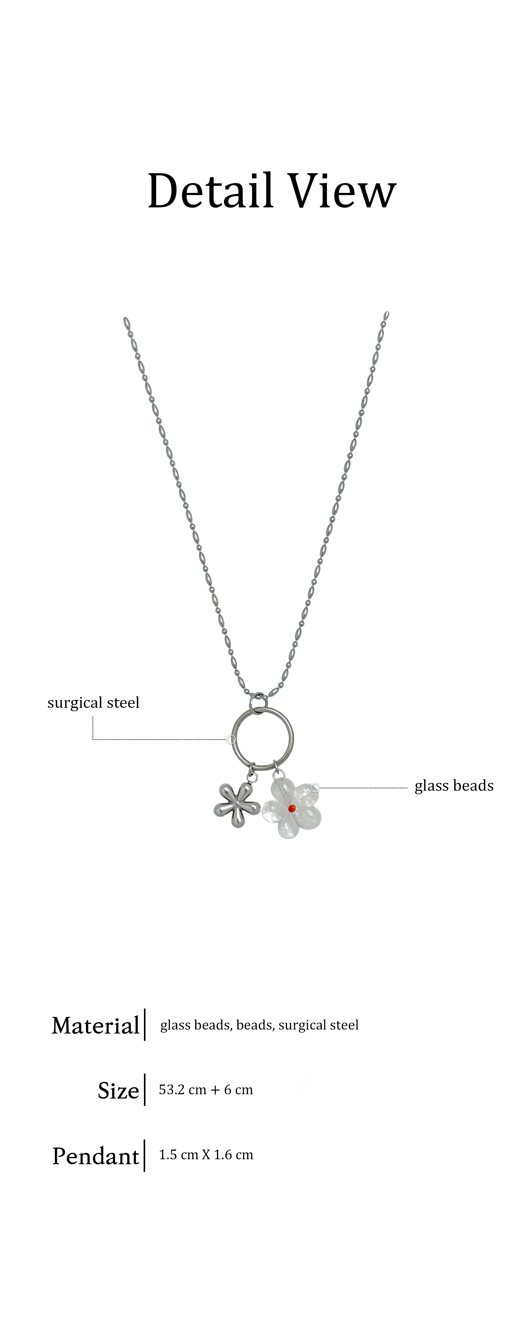 오온 투 인 원 플라워 목걸이 Two in One Flower necklace