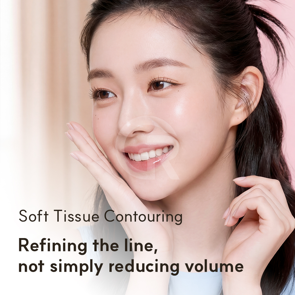 A defined jawline is not only about a prominent angle, but also about the natural separation between the chin and neck.