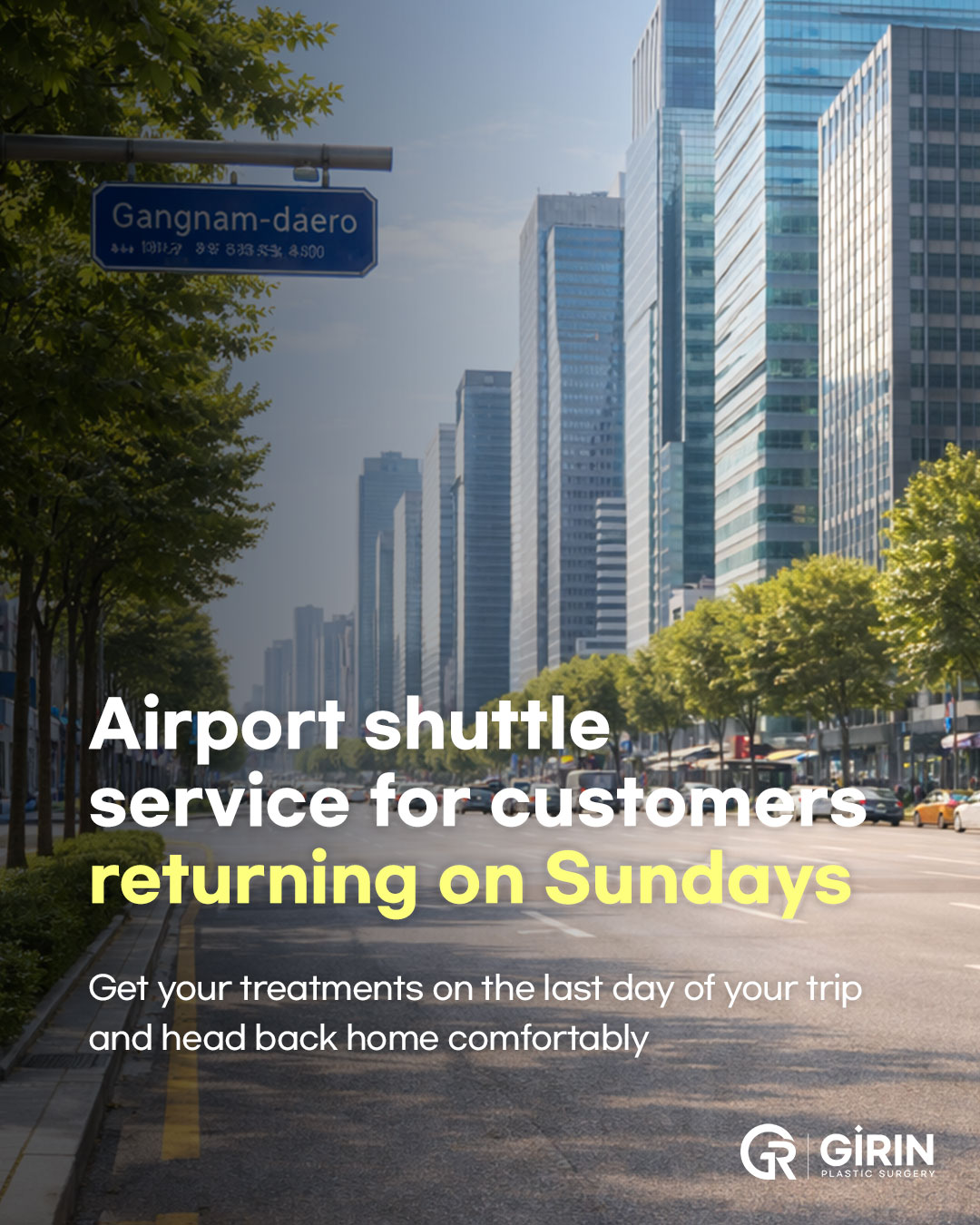 Airport transfer service from Gangnam clinic after Sunday treatment