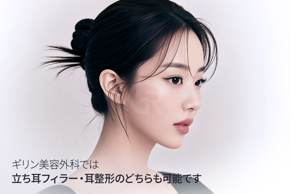 寝た耳整形のビフォーアフターでは、正面から見た耳の存在感が自然に改善されます。
