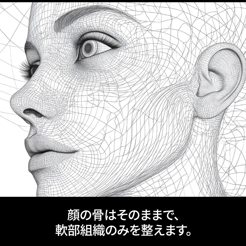 骨手術に比べて回復負担を抑えたフェイスライン治療