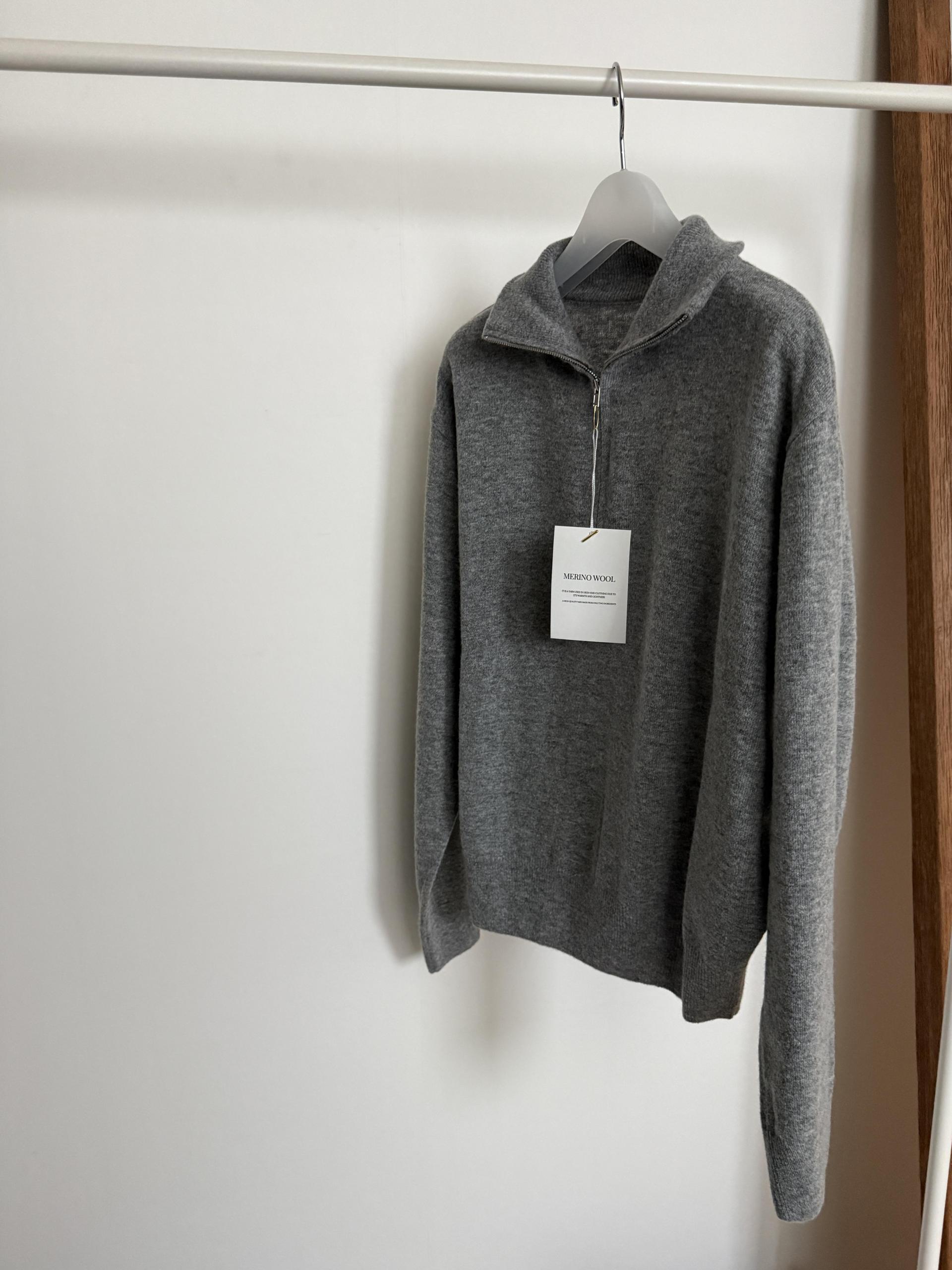 coco knit zip-up (navy/beige/grey)