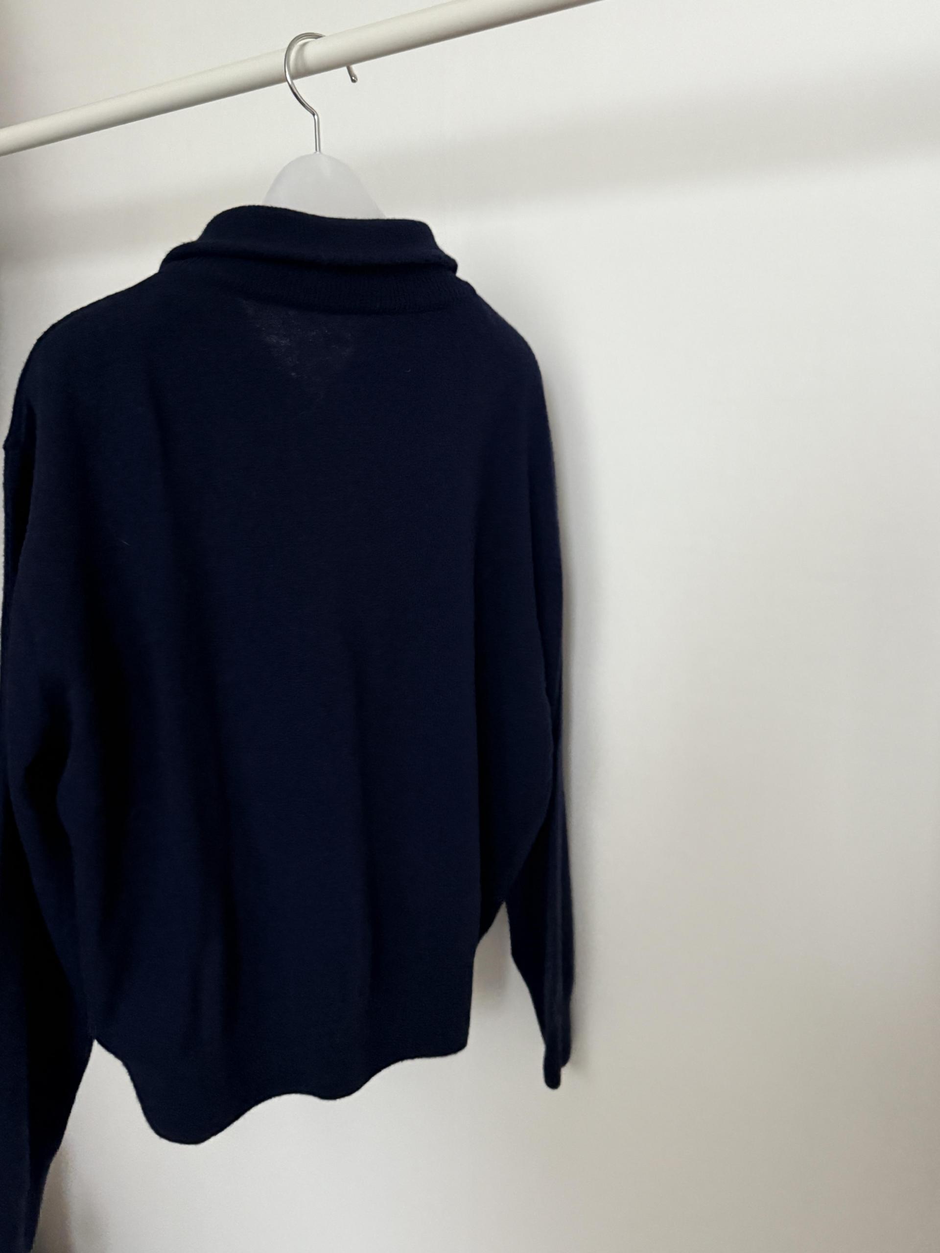 coco knit zip-up (navy/beige/grey)
