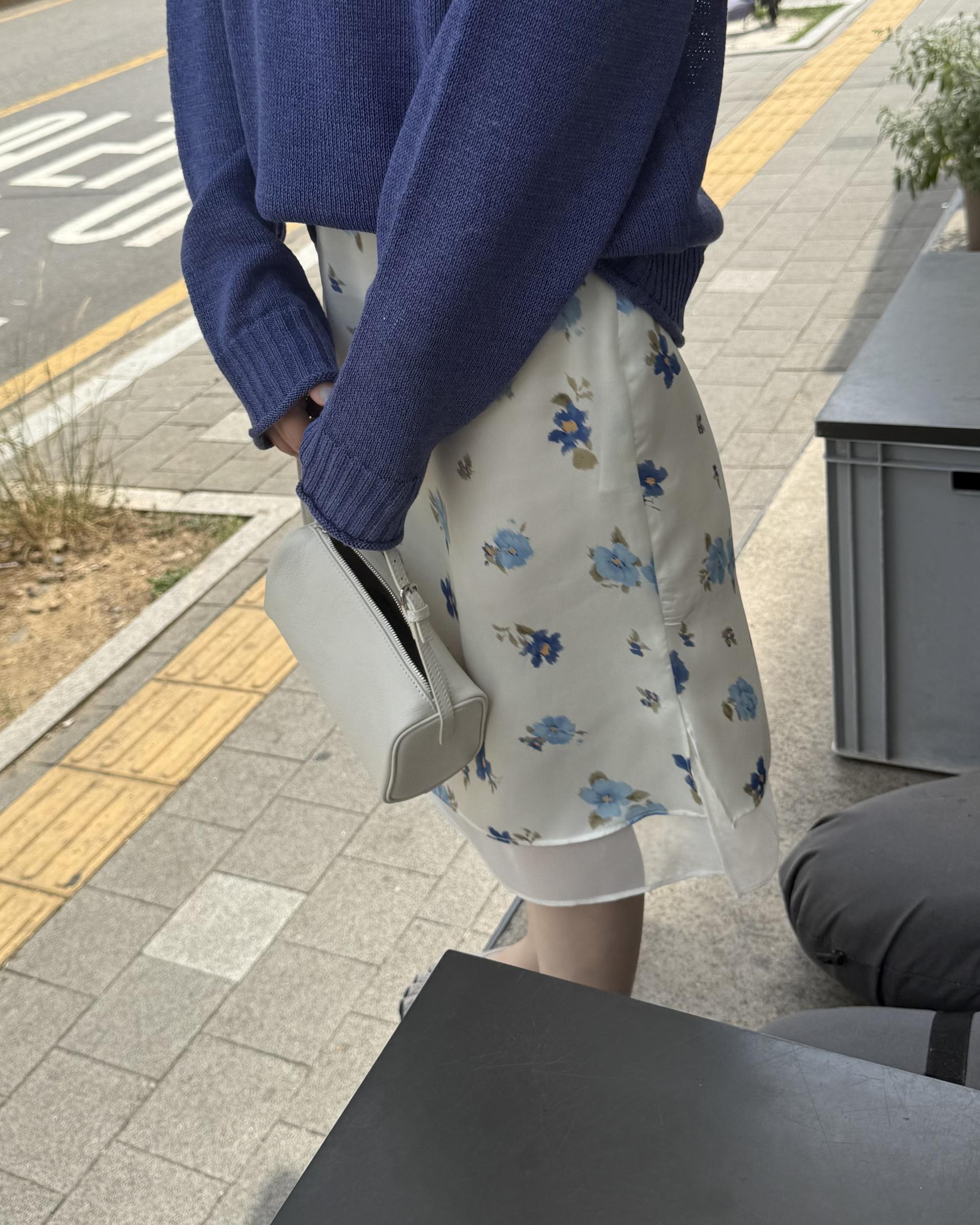 zen flower skirt (cream/mint)