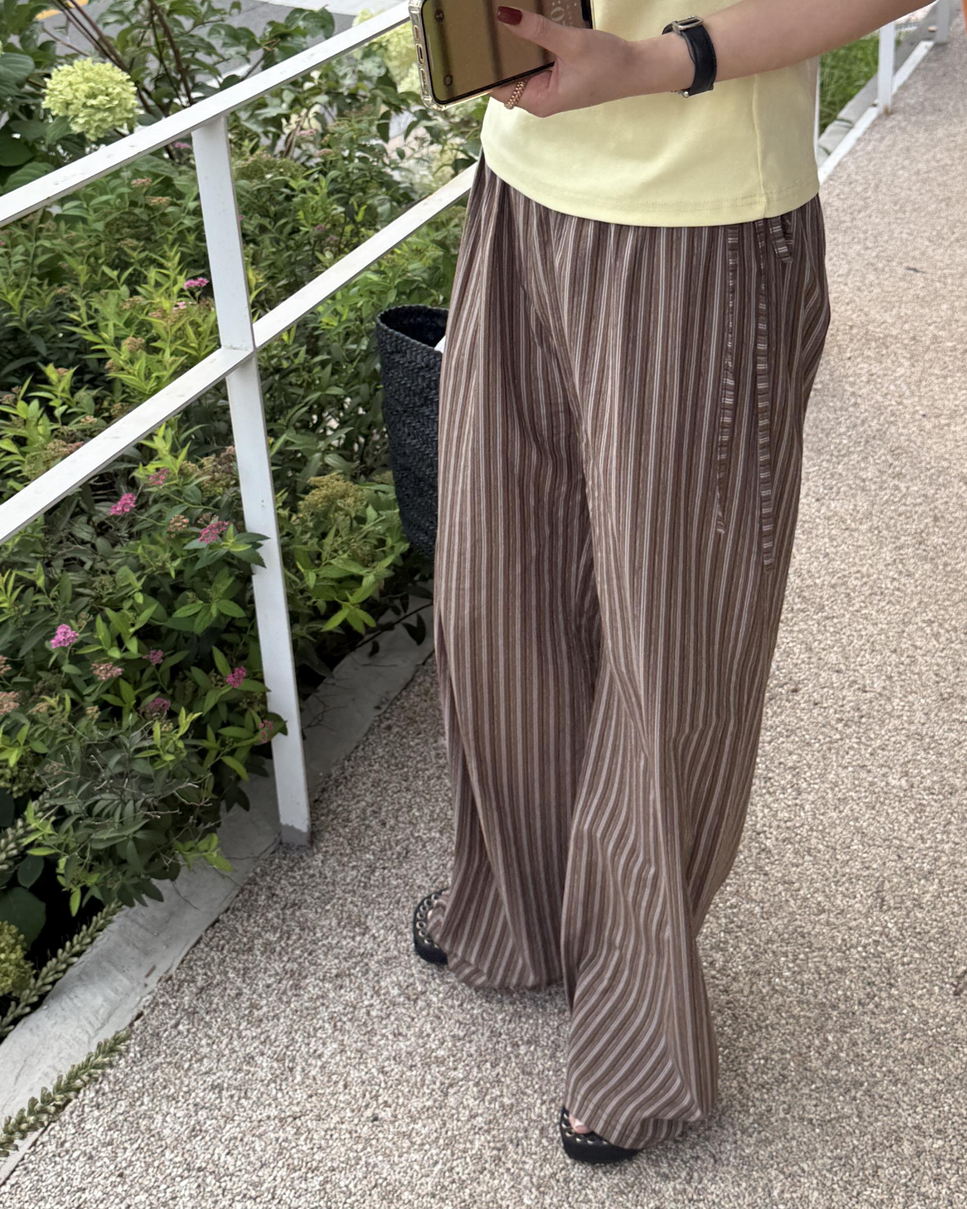 zinny stripe pants (blue/brown)