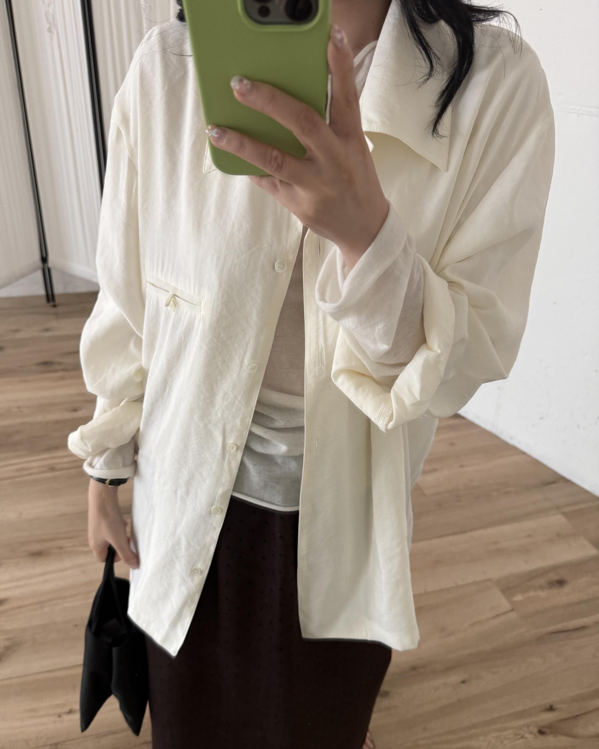 prim button blouse (brown/navy/cream) ์