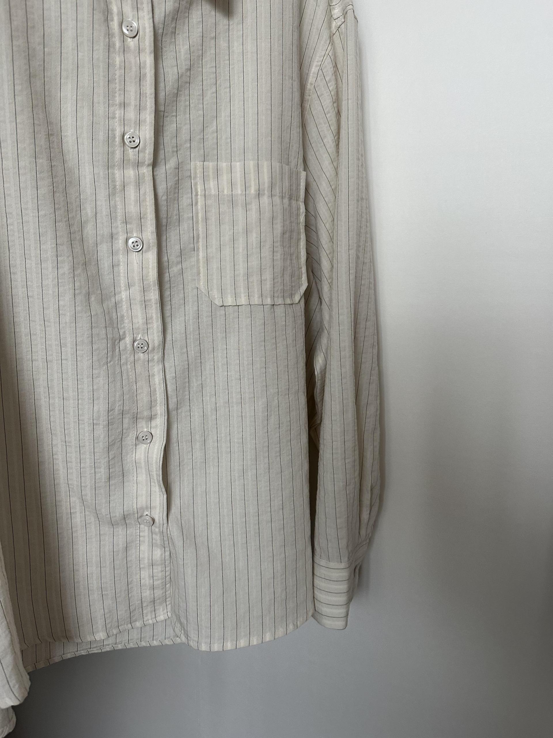 tacit stripe shirt (beige/blue)