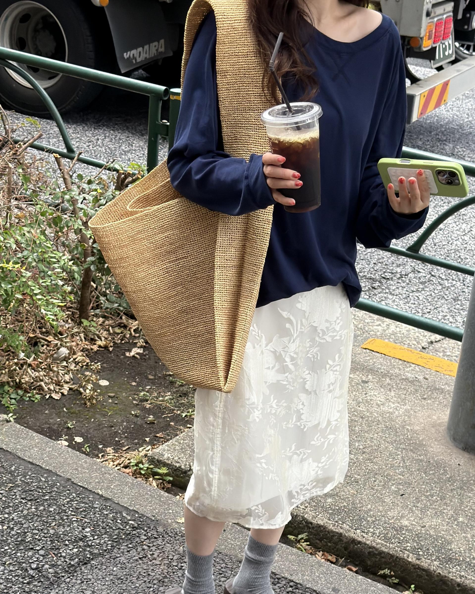 gloria midi skirt (charcoal/cream)