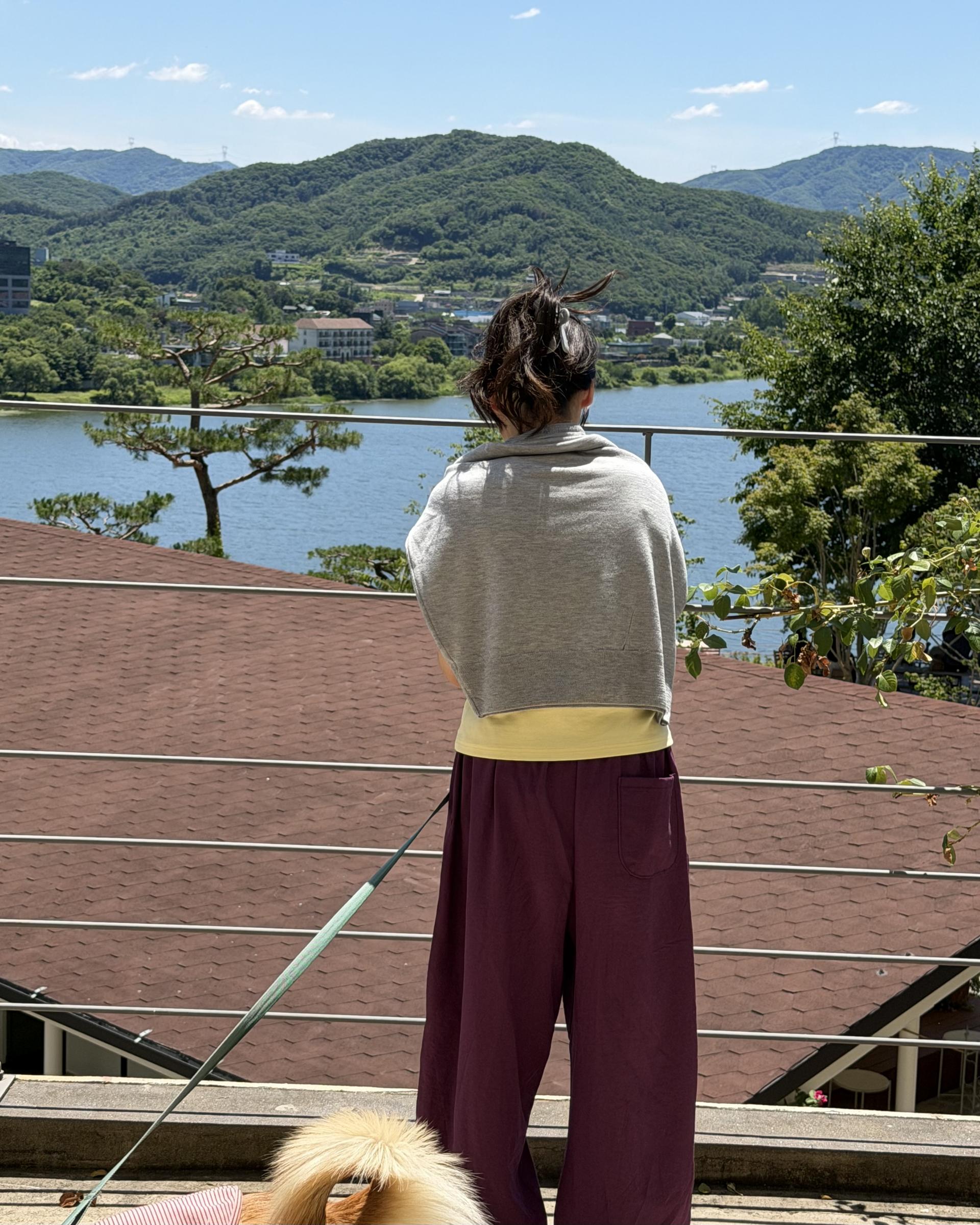 boat linen pants (purple/green)