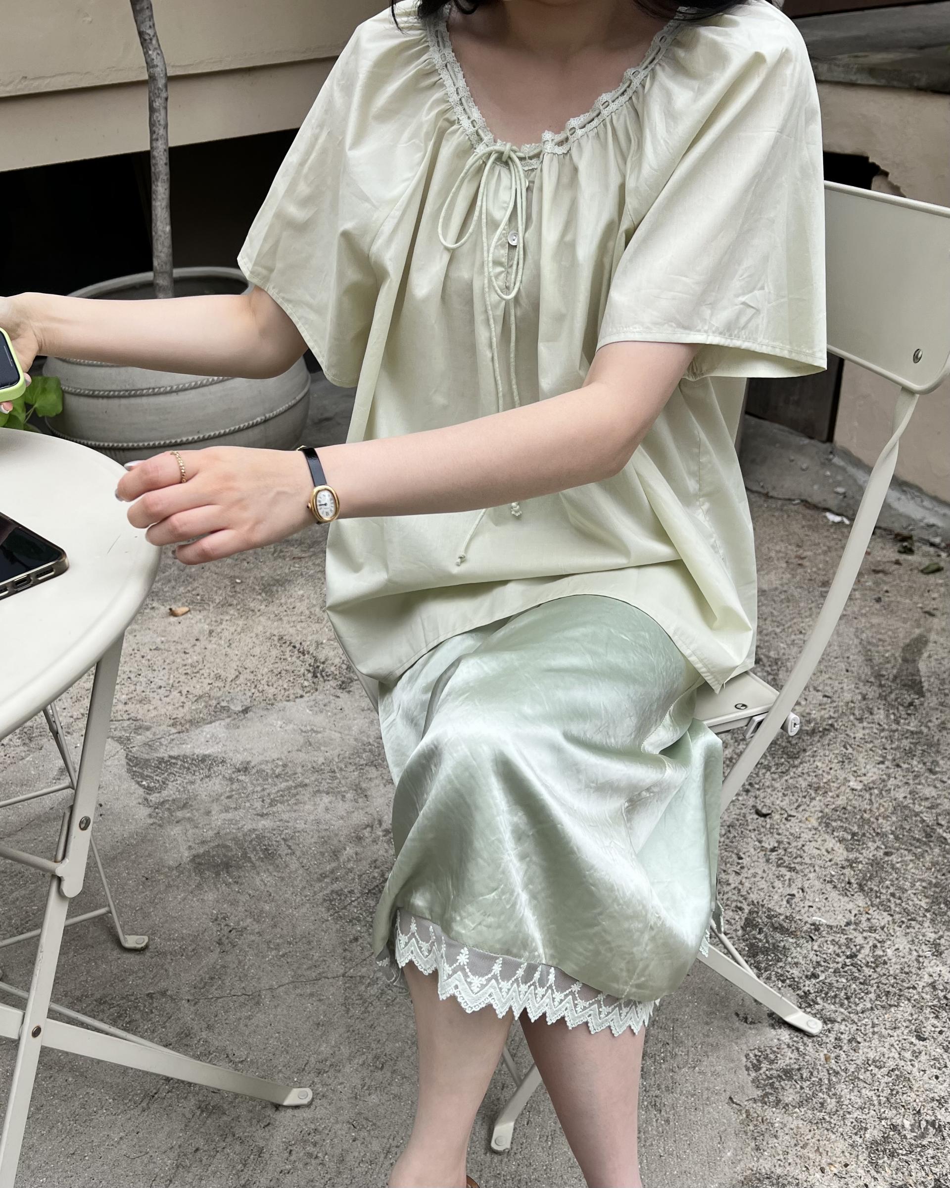 botanic blouse (mint/white)
