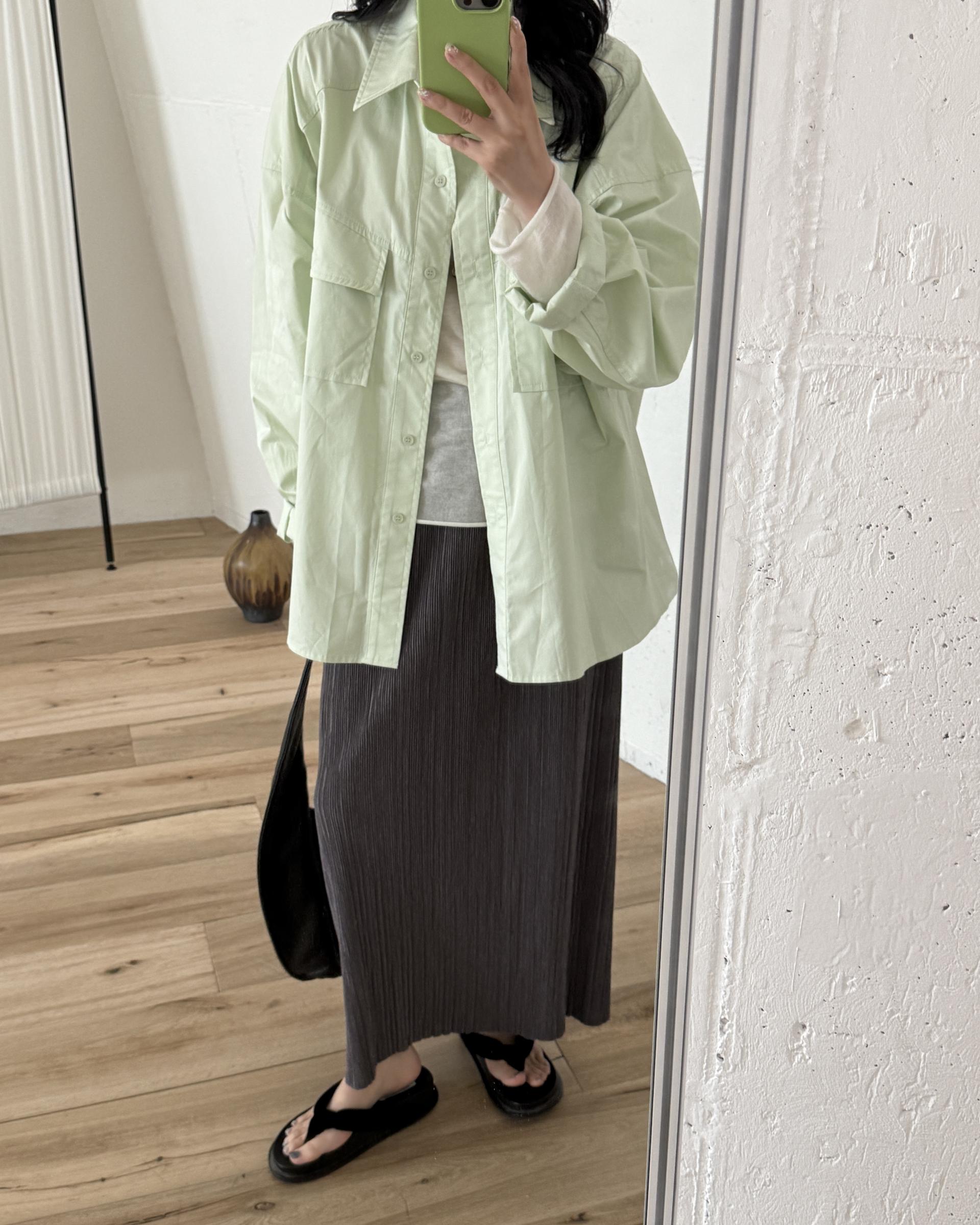 over pocket shirt (mint)