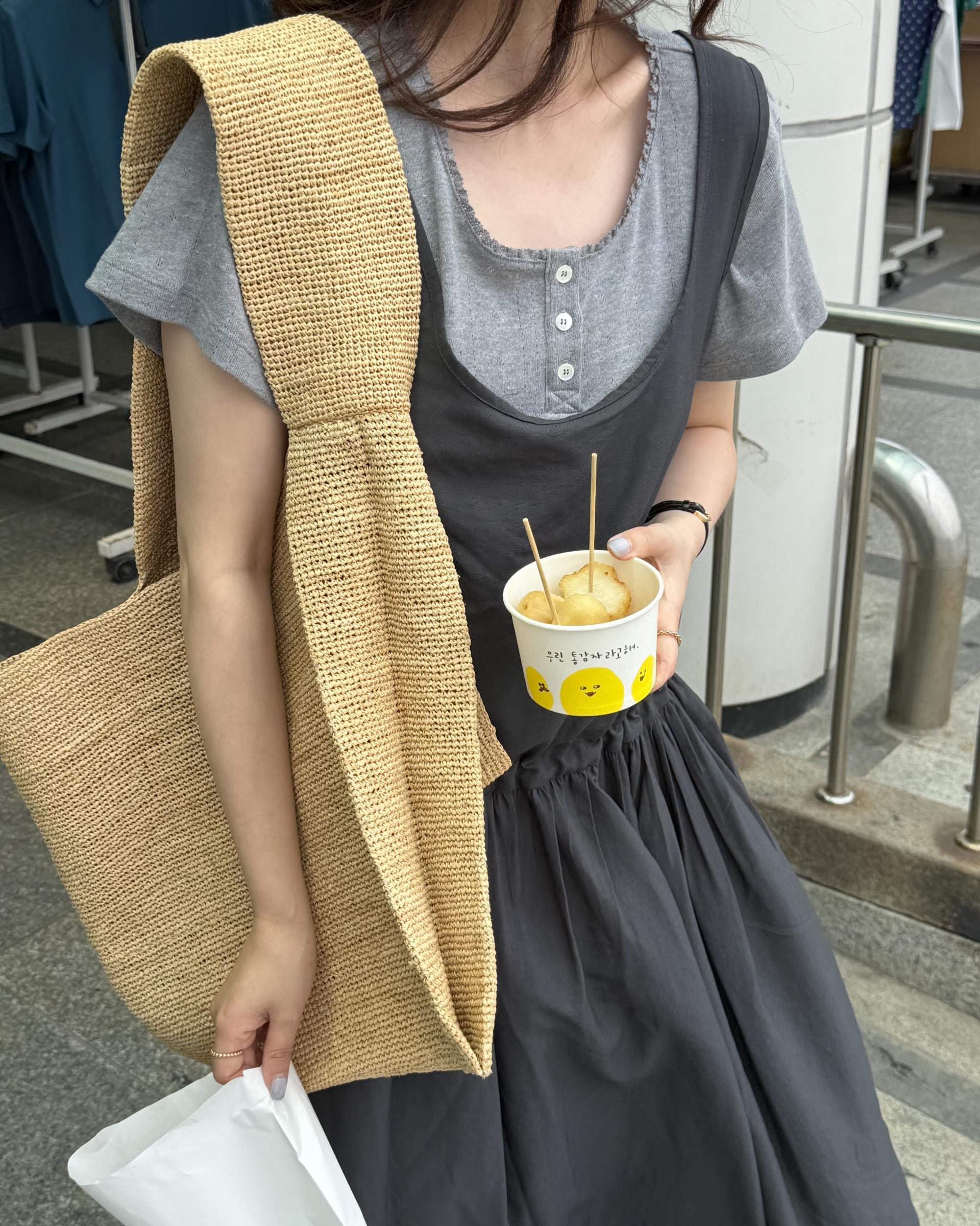 oatmeal dress (charcoal/cream)