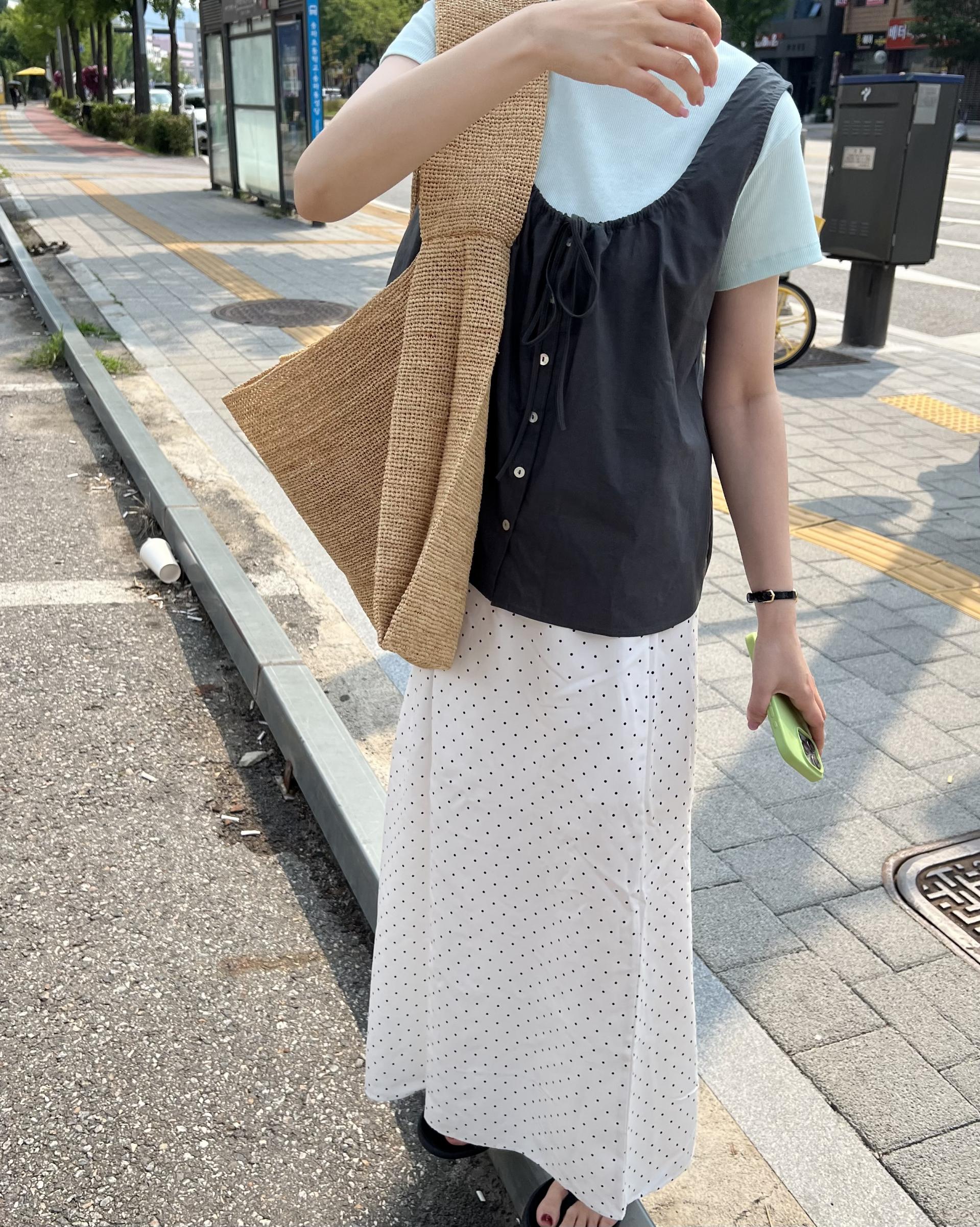 dot maxi skirt