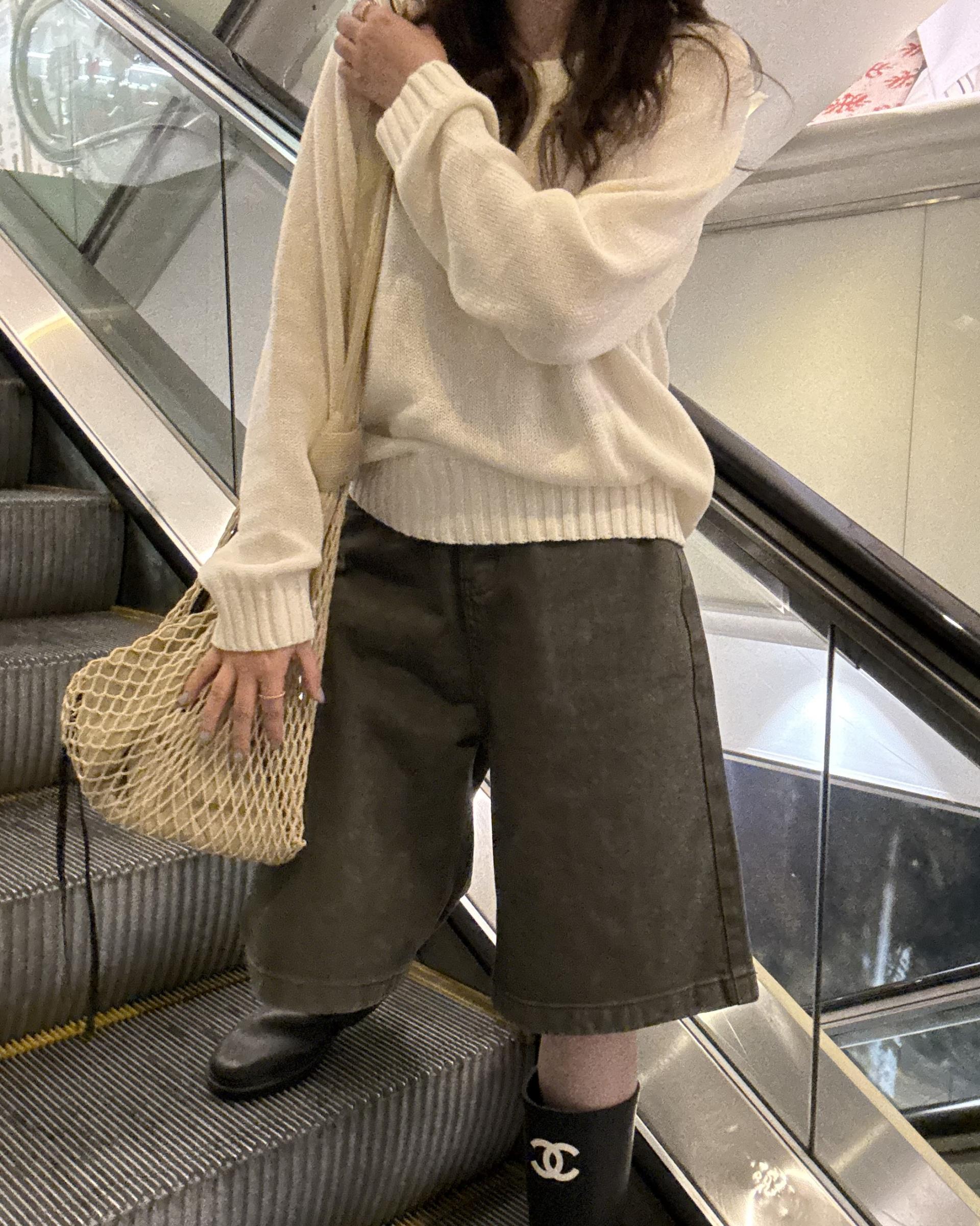 meet round knit(turkish blue/cream)
