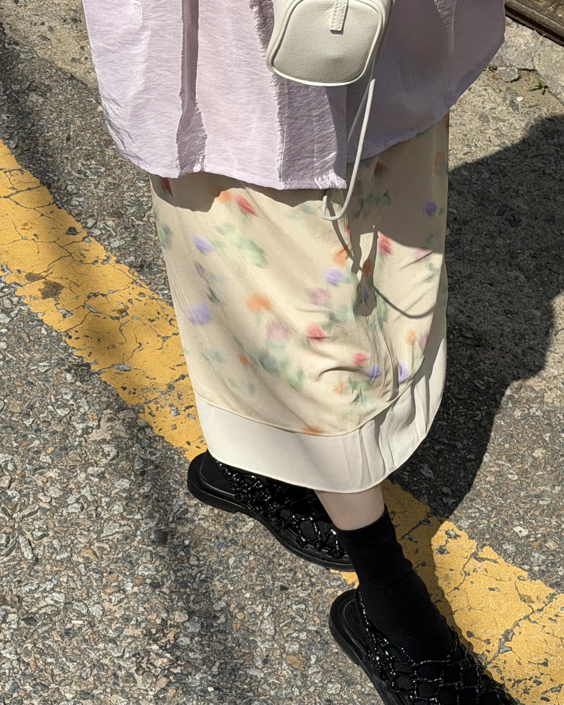 bong bong skirt (beige/black)