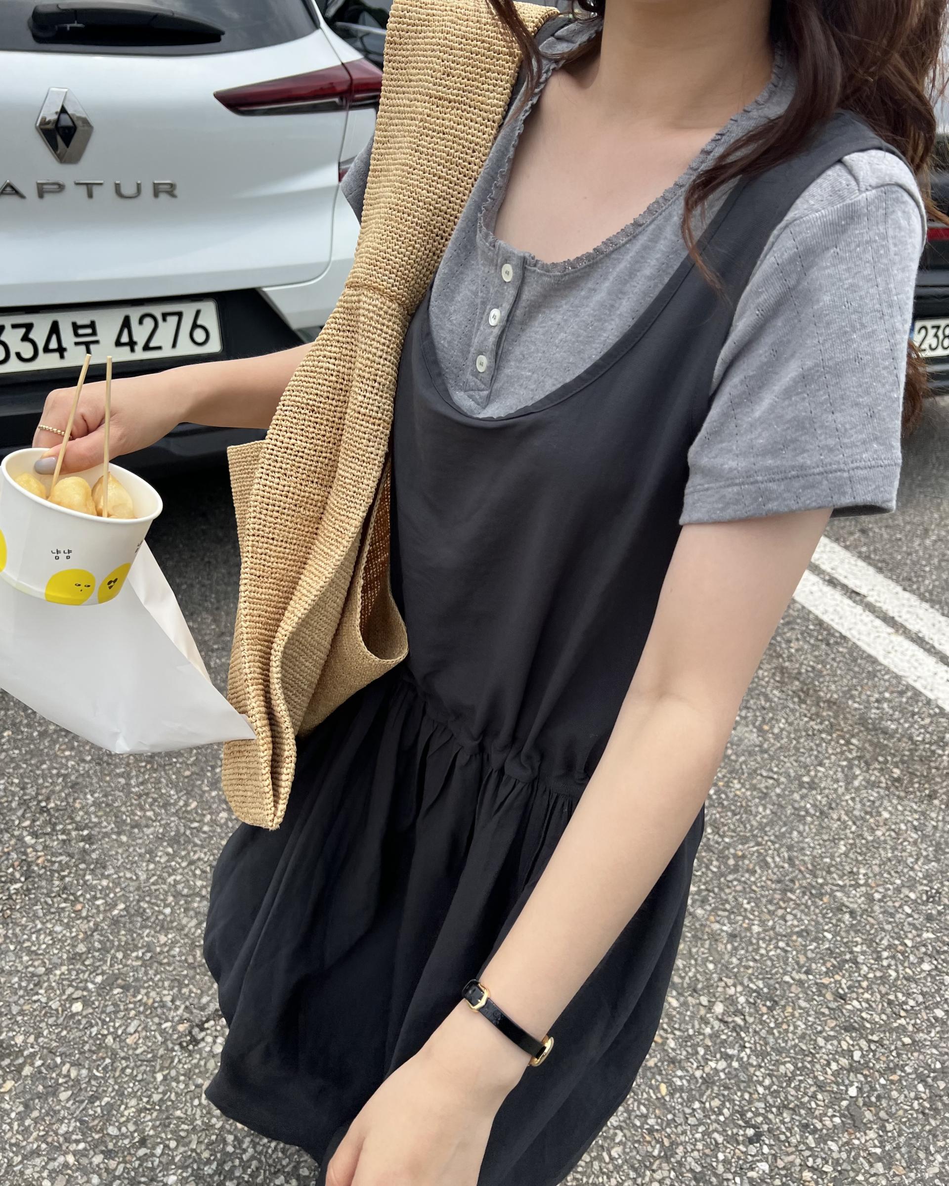 oatmeal dress (charcoal/cream)