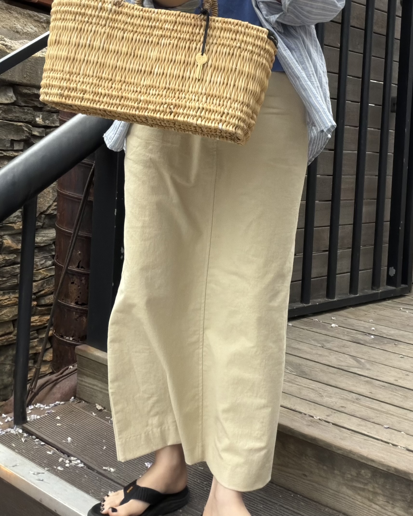 creme cotton skirt (beige/white) 완