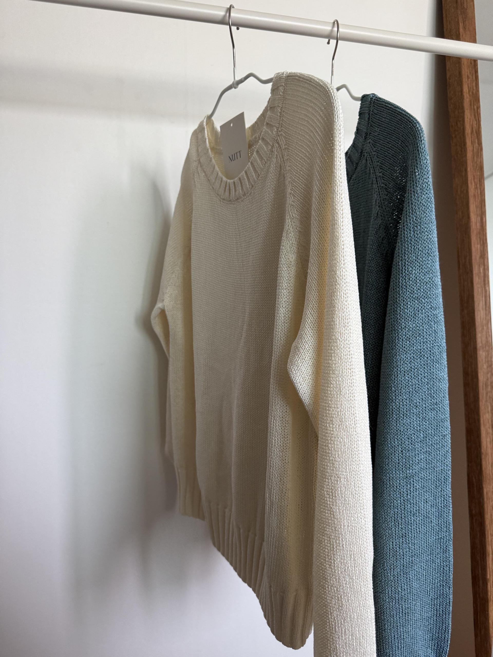 meet round knit(turkish blue/cream)