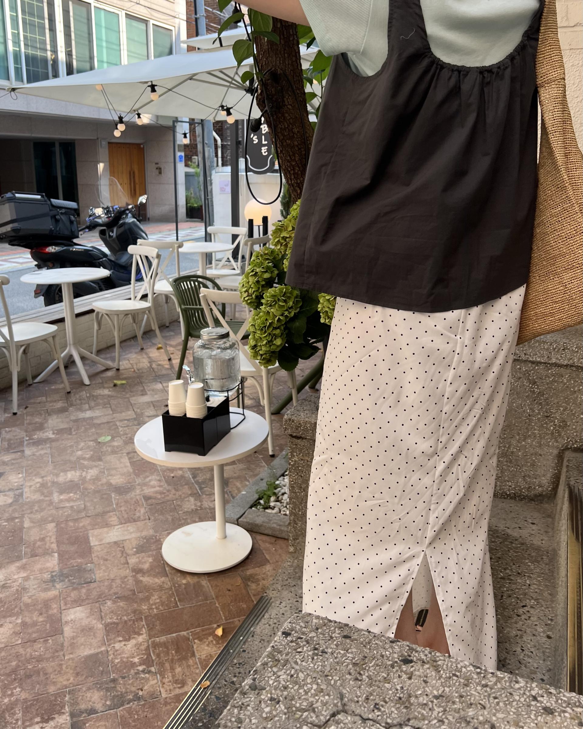 dot maxi skirt