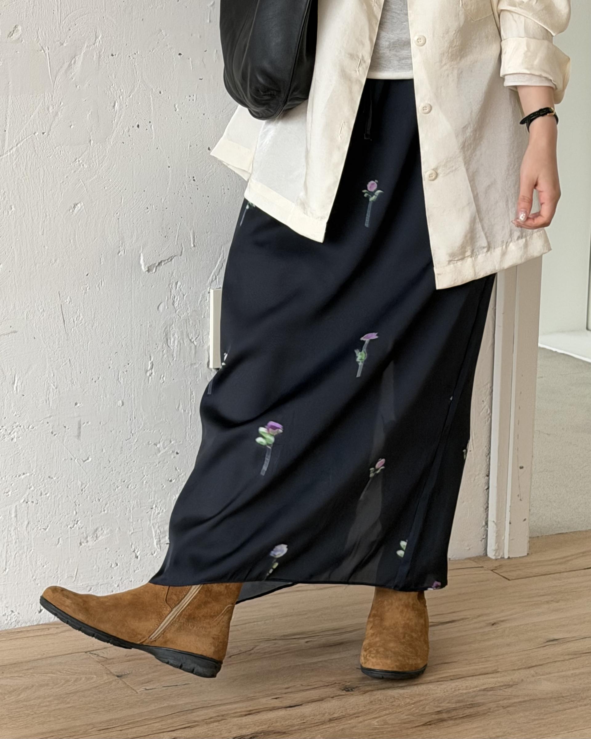 domingo flower skirt (sky blue)