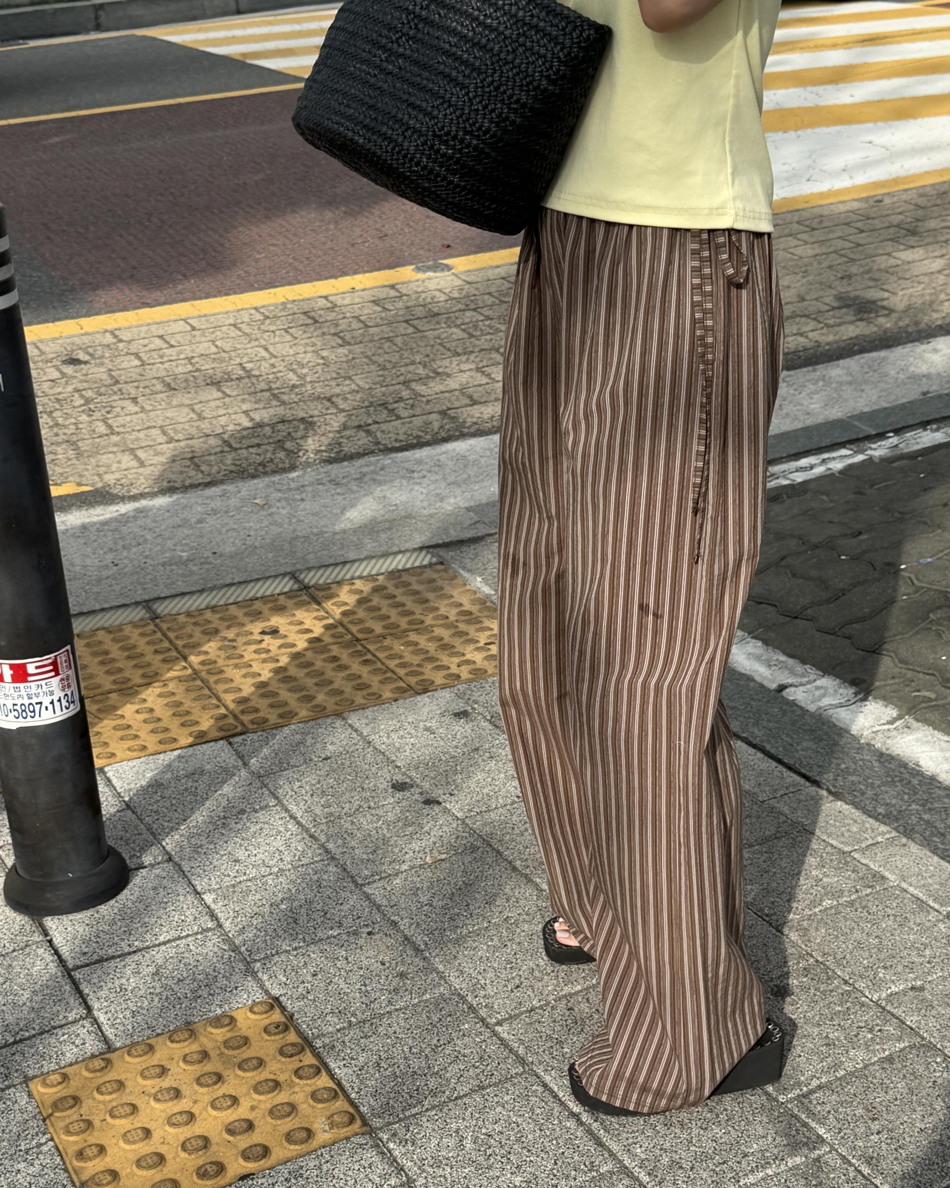 zinny stripe pants (blue/brown)