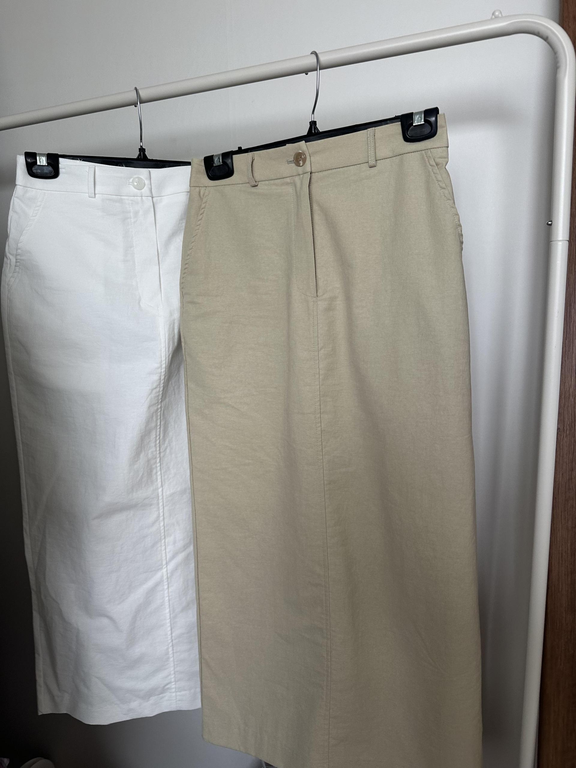 creme cotton skirt (beige/white)